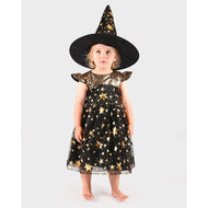 Häxdress med hatt 122-128 cl 6-8 år