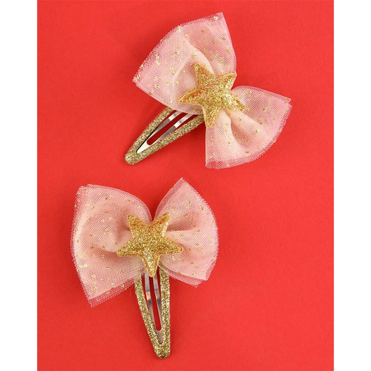 HAIR CLIP GOLDEN STARS 2pcs 5cm