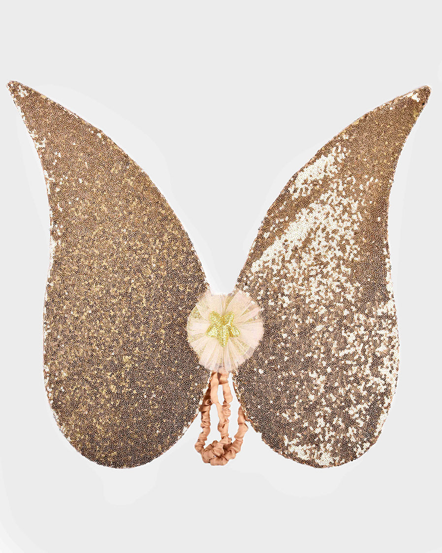 Vingar gyllene pailletter 54cm