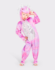 Jumpsuit pink disco triceratops