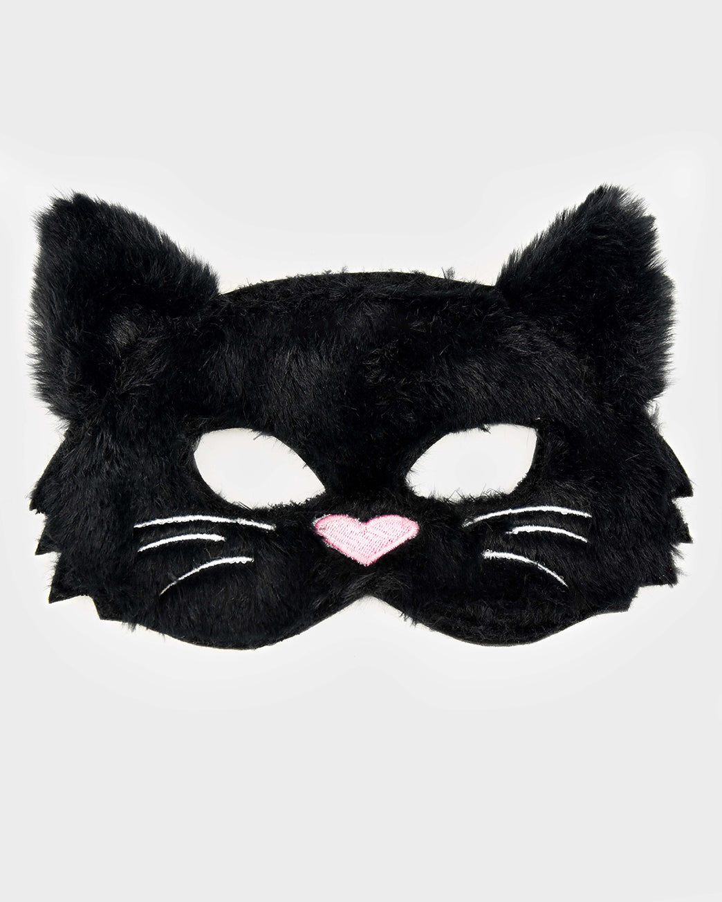 Kattmask svart fluffig one size