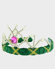 Tiara grön sammet 14cm