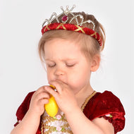 Röd sammetstiara 14cm