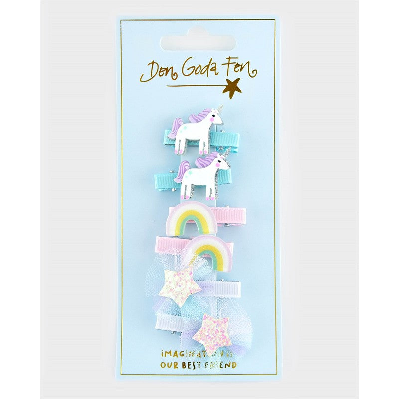 HAIR CLIP UNICORN MIX 6pcs 3-4cm