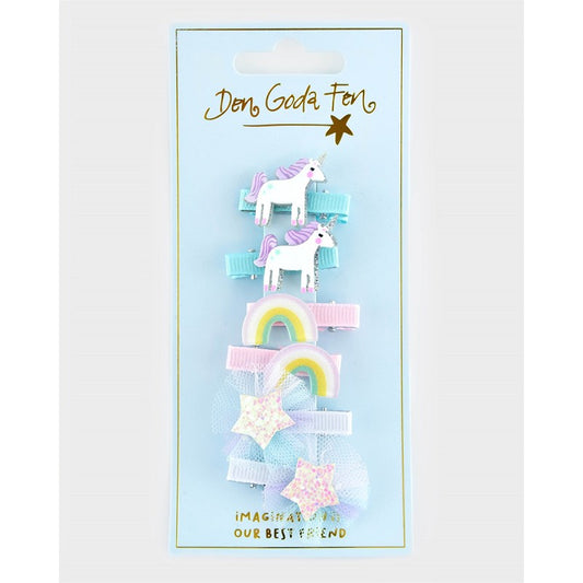 HAIR CLIP UNICORN MIX 6pcs 3-4cm