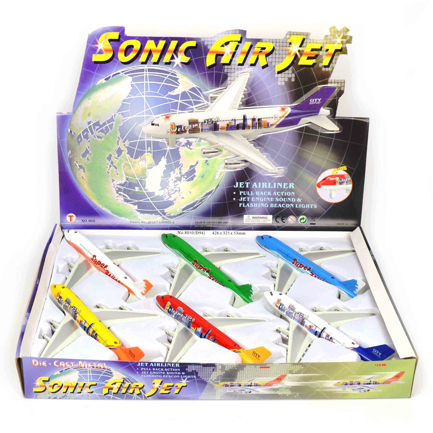 Jumbo flygplan med ljus och ljud 18,5cm