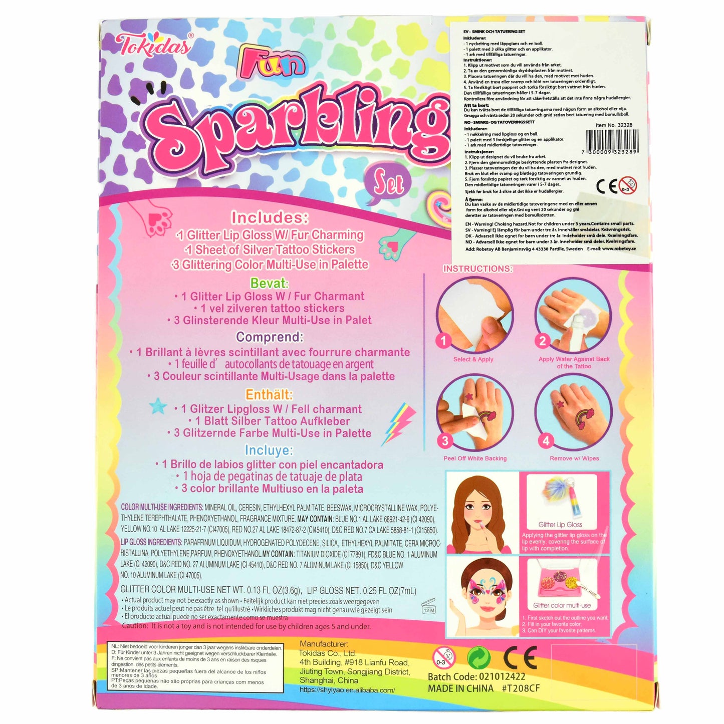Smink- och tatuering-set 5 delar