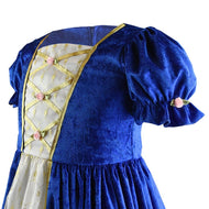 Prinsessklänning i blå sammet 110-116 cl 4-6 år