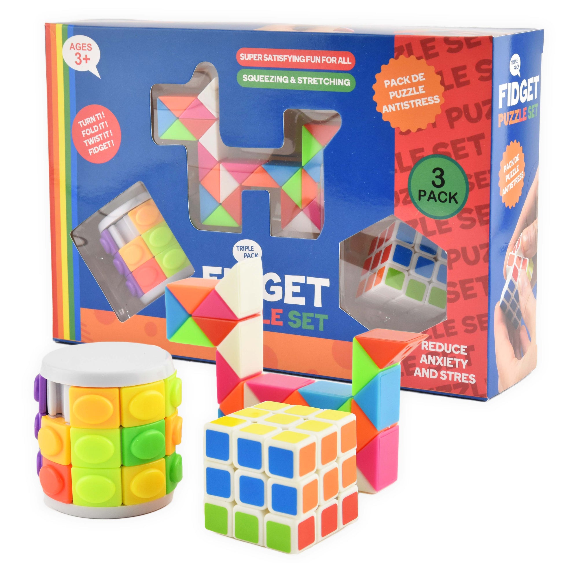 Fidgetleksaksset 3 st 4-8cm