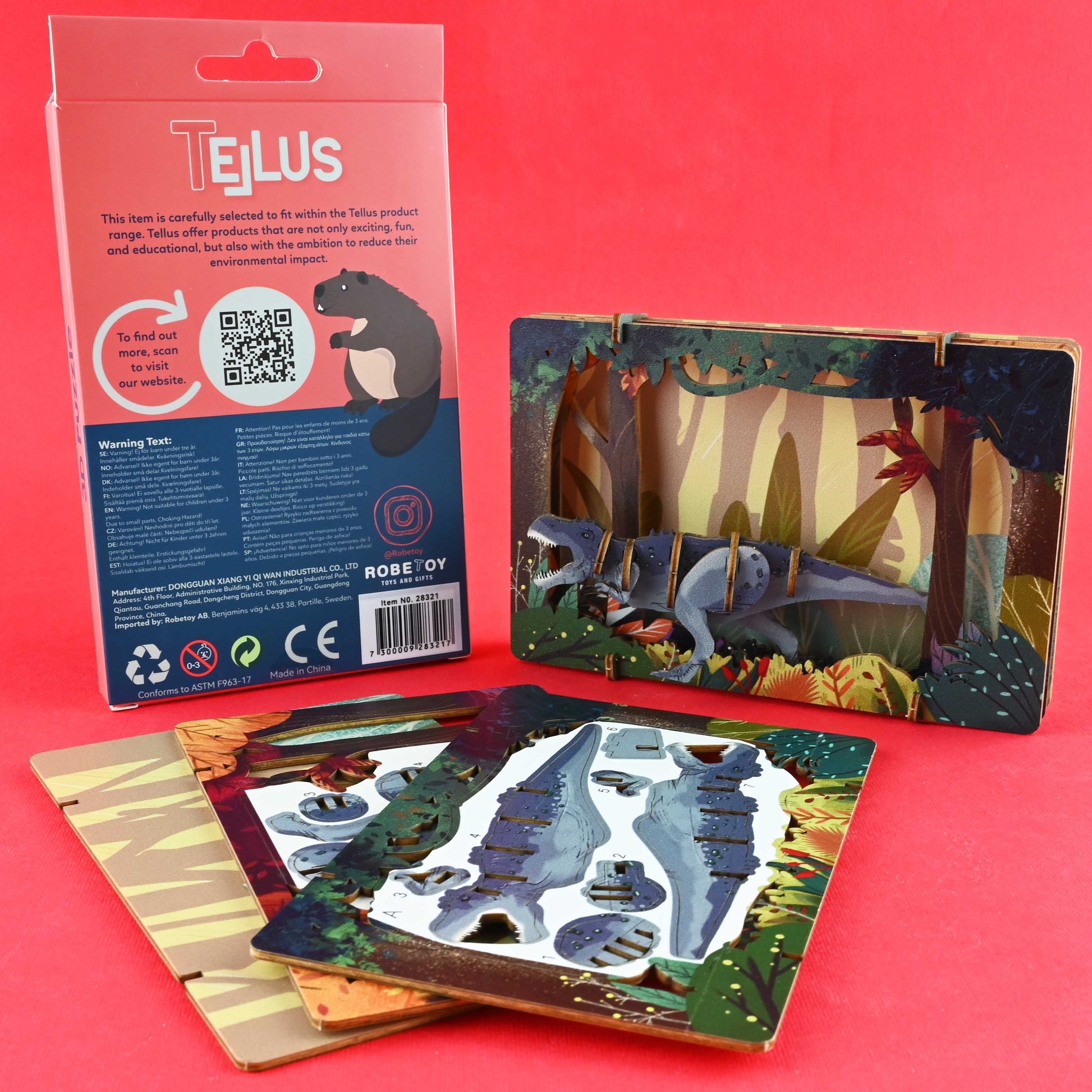 3D-teaterpussel t-rex 17cm