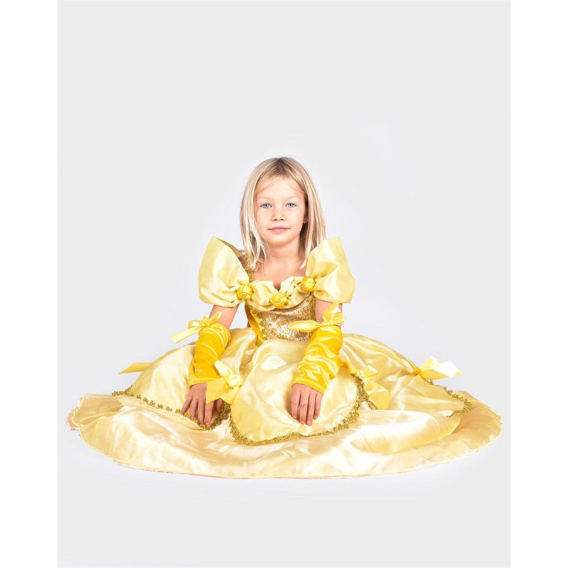 DRESS YELLOW W. ACC BELLE 98-104 CL 2-4 YEARS