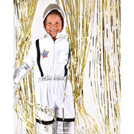 Astronaut overall i vit sammet 116 cl 5-6 år
