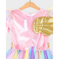 Unikornklänning med diadem 110-116 cl 4-6 år