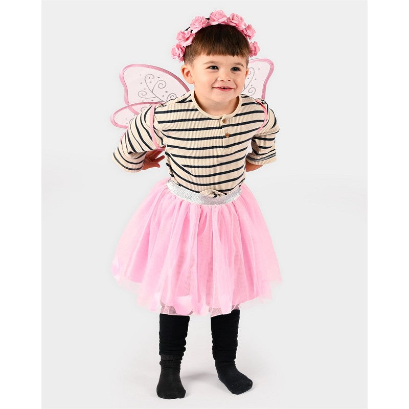 Tutu rosa blomsterfe-set 122-128 cl 6-8 år