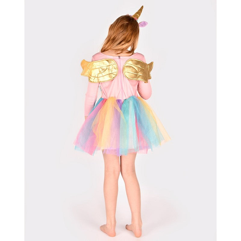 DRESS UNICORN w DIADEM 110-116 CL 4-6 YEARS