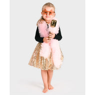 Tutu disco guldset 4 delar 122-128 cl 6-8 år