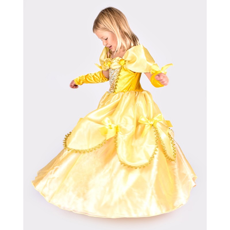 DRESS YELLOW W. ACC BELLE 110-116 CL 4-6 YEARS