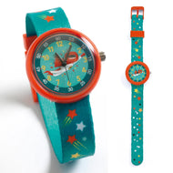 Superhjälte Barnklocka – Turkos & Orange Armband