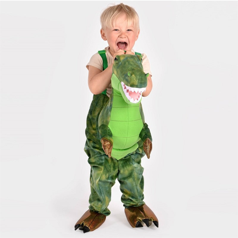 Dinosaurieklädsel att rida på grön 90x90cm 3-8 år