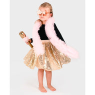 Tutu disco guldset 4 delar 110-116 cl 4-6 år