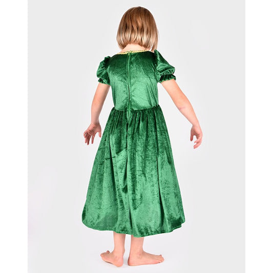 PRINCESS DRESS VELVET GREEN 122-128 CL 6-8 YEARS