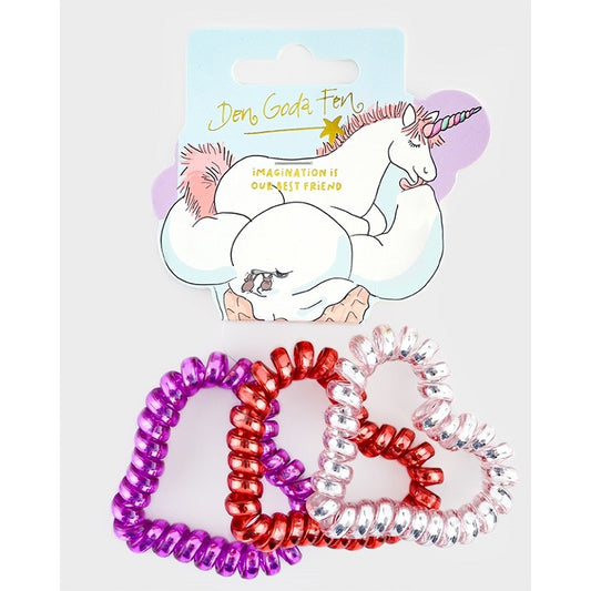 HAIR TIE ELASTICS CORD HEART 3pcs 6cm