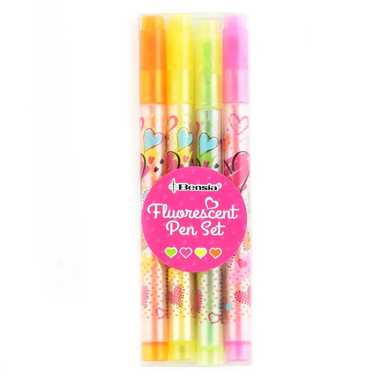Fluorescerande markör 4 färger 13cm