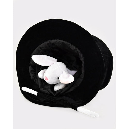 MAGICIAN HAT w RABBIT &amp; WAND adj