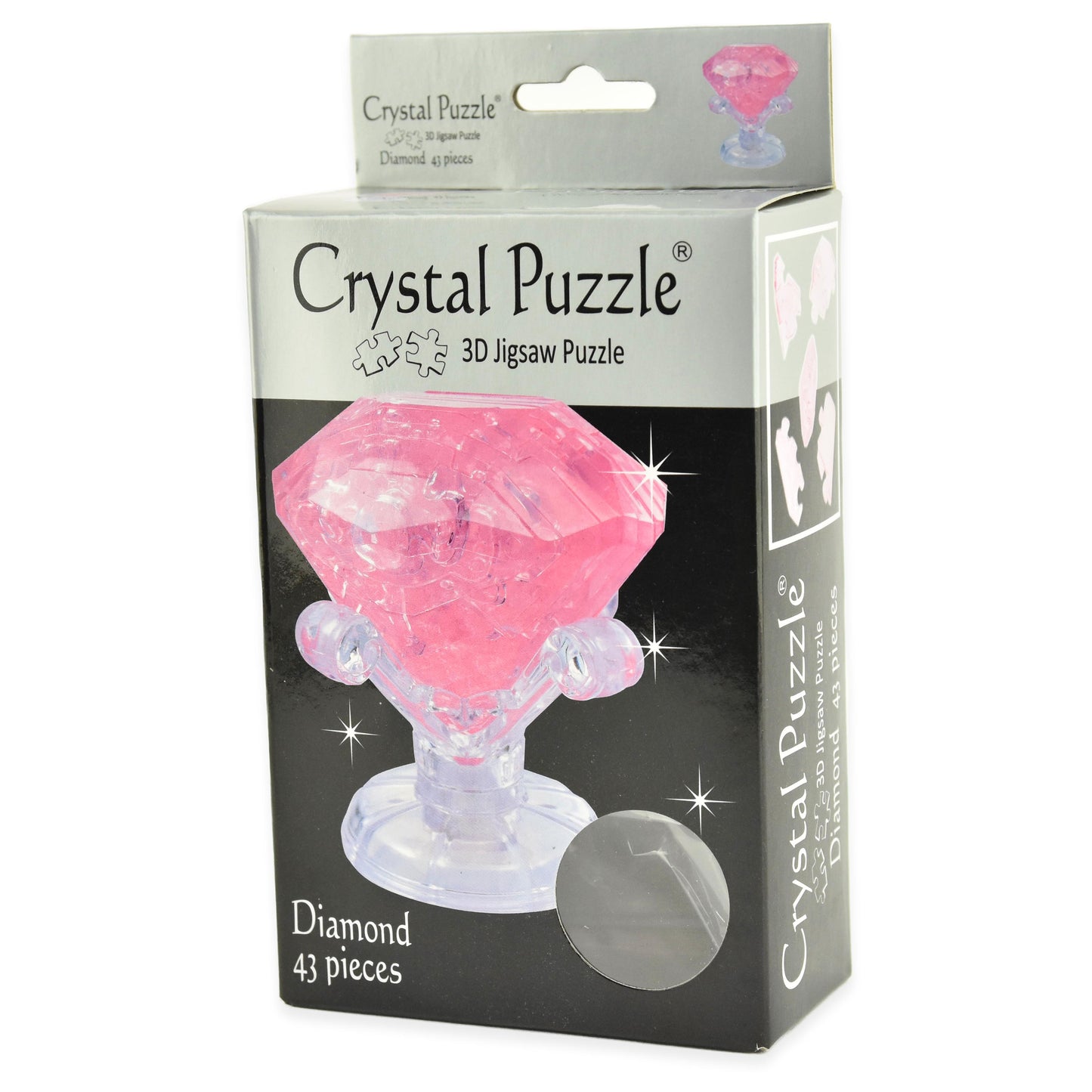 Kristallpussel rosa diamant 43 bitar