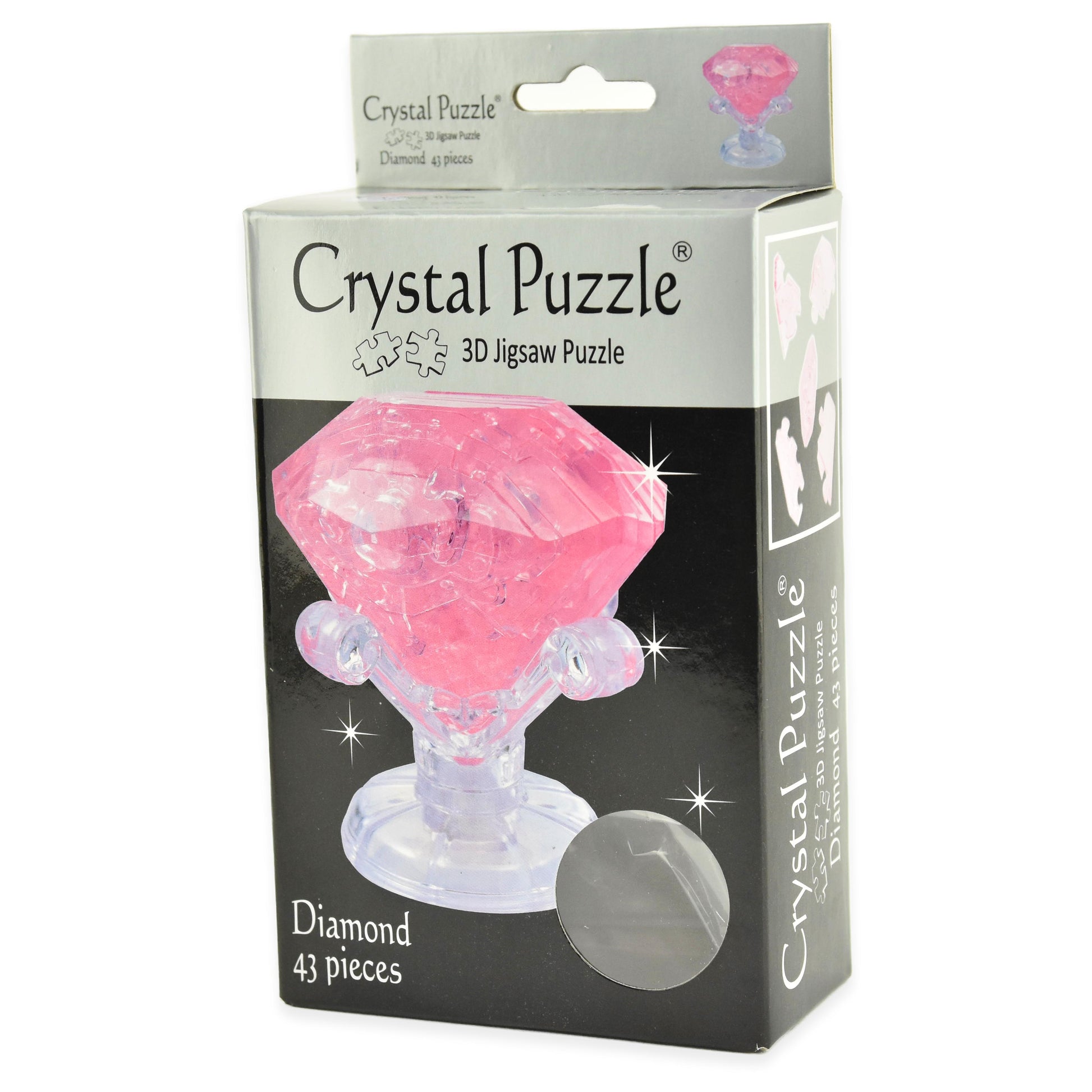 Kristallpussel rosa diamant 43 bitar