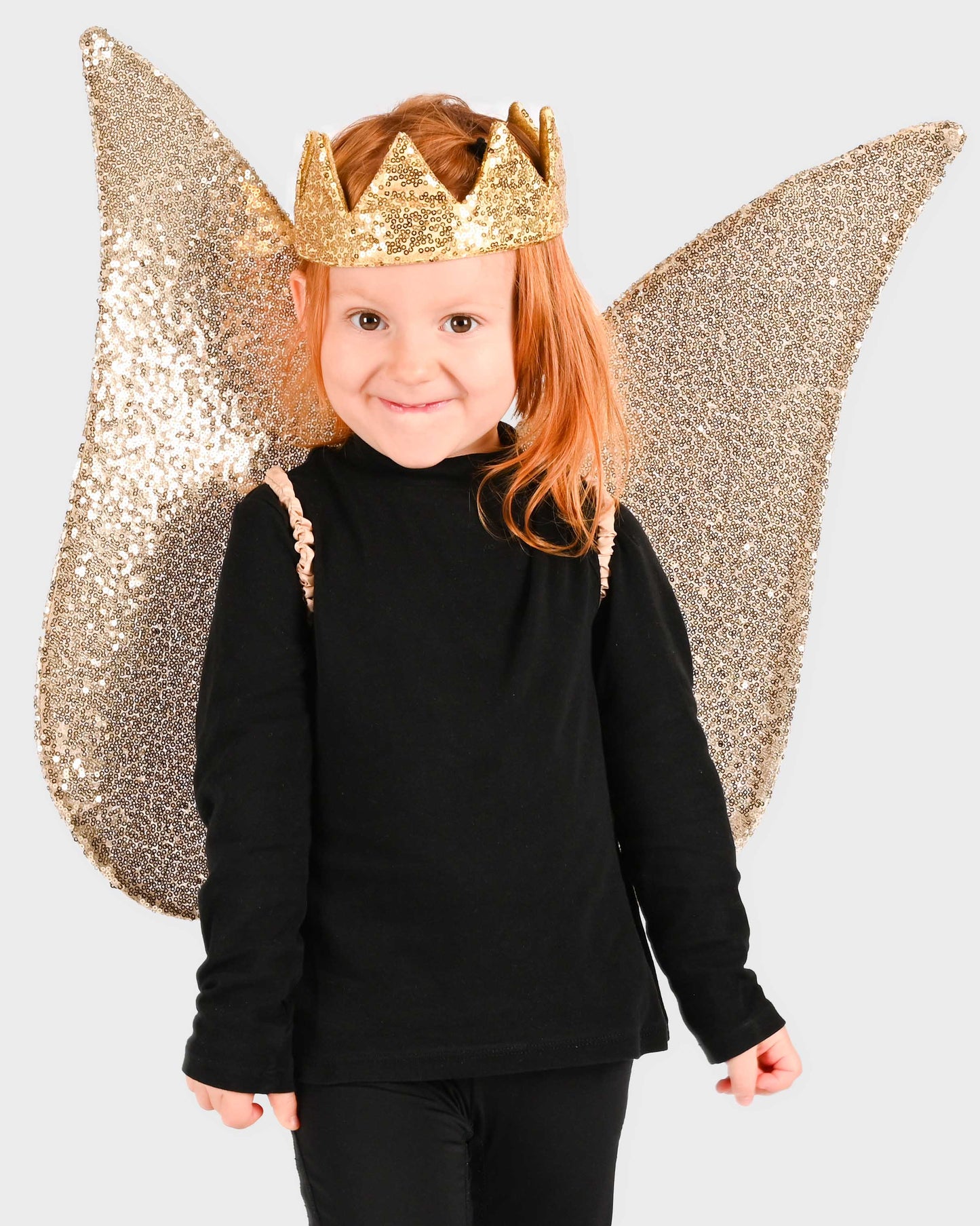 Vingar gyllene pailletter 54cm