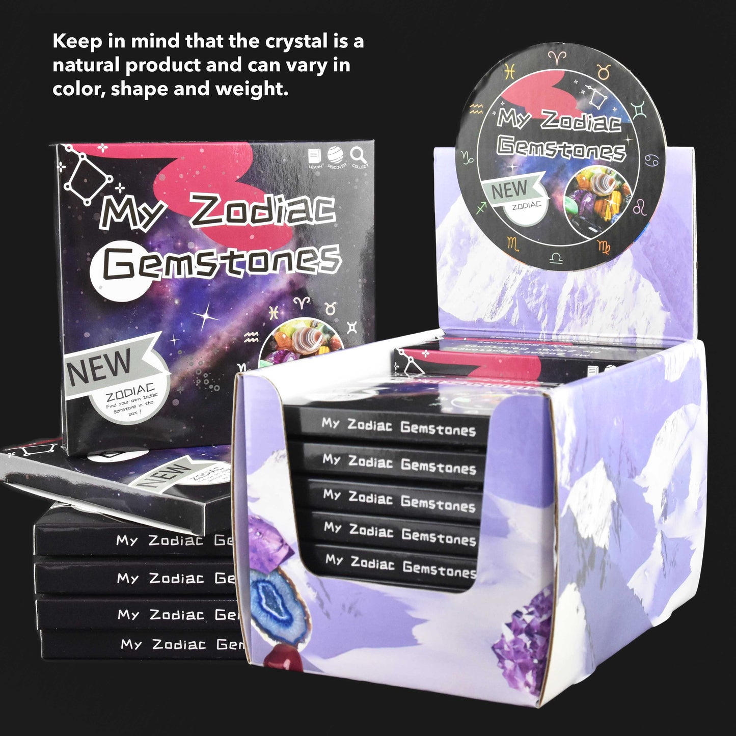 Zodiak ädelstenssamling 1-2cm