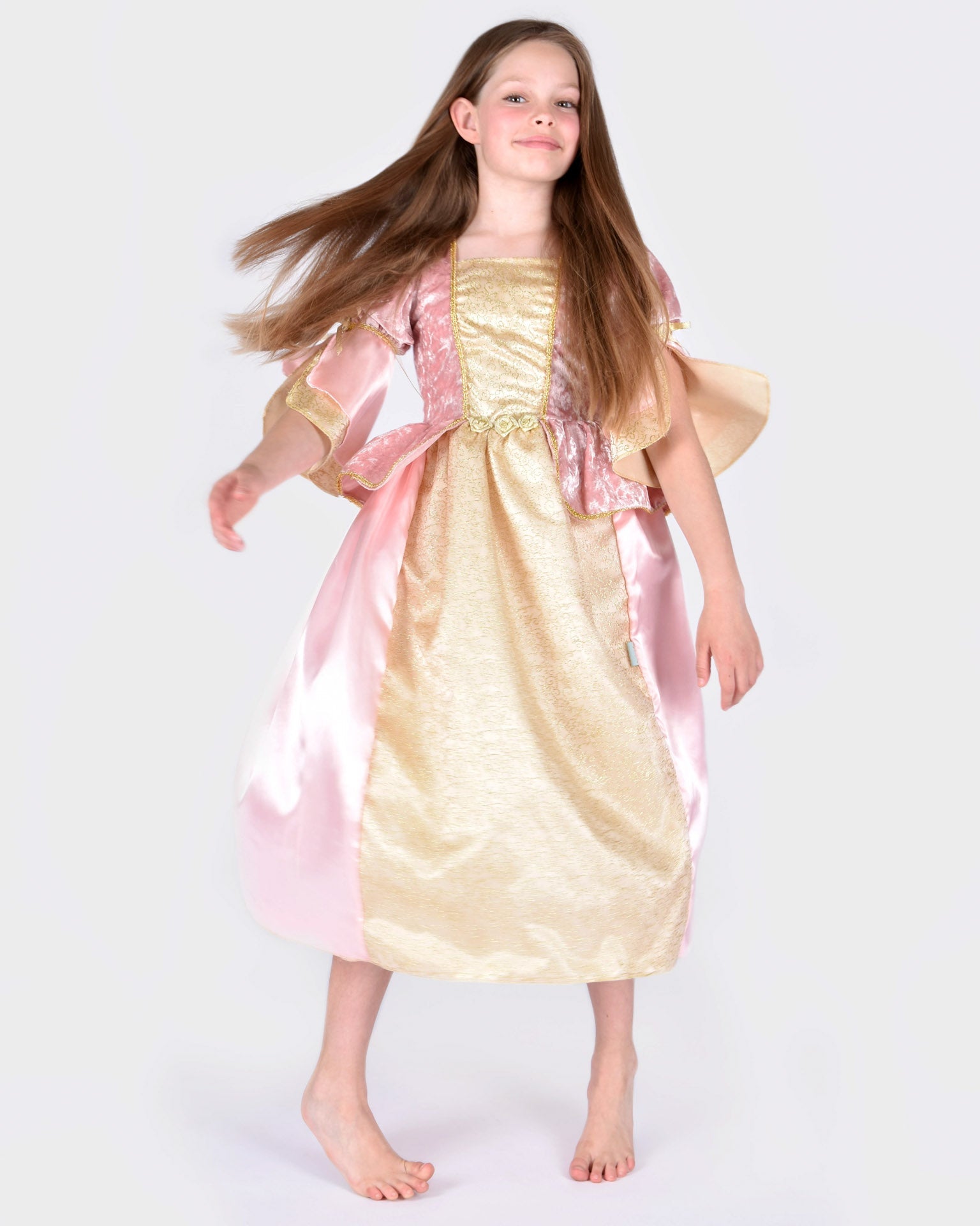 Prinsessa kunglig rosa sammetsklänning 4-8 år