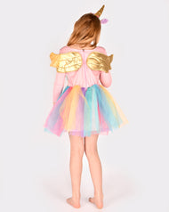 Klänning enhörning med diadem 122-128 cl 6-8 år