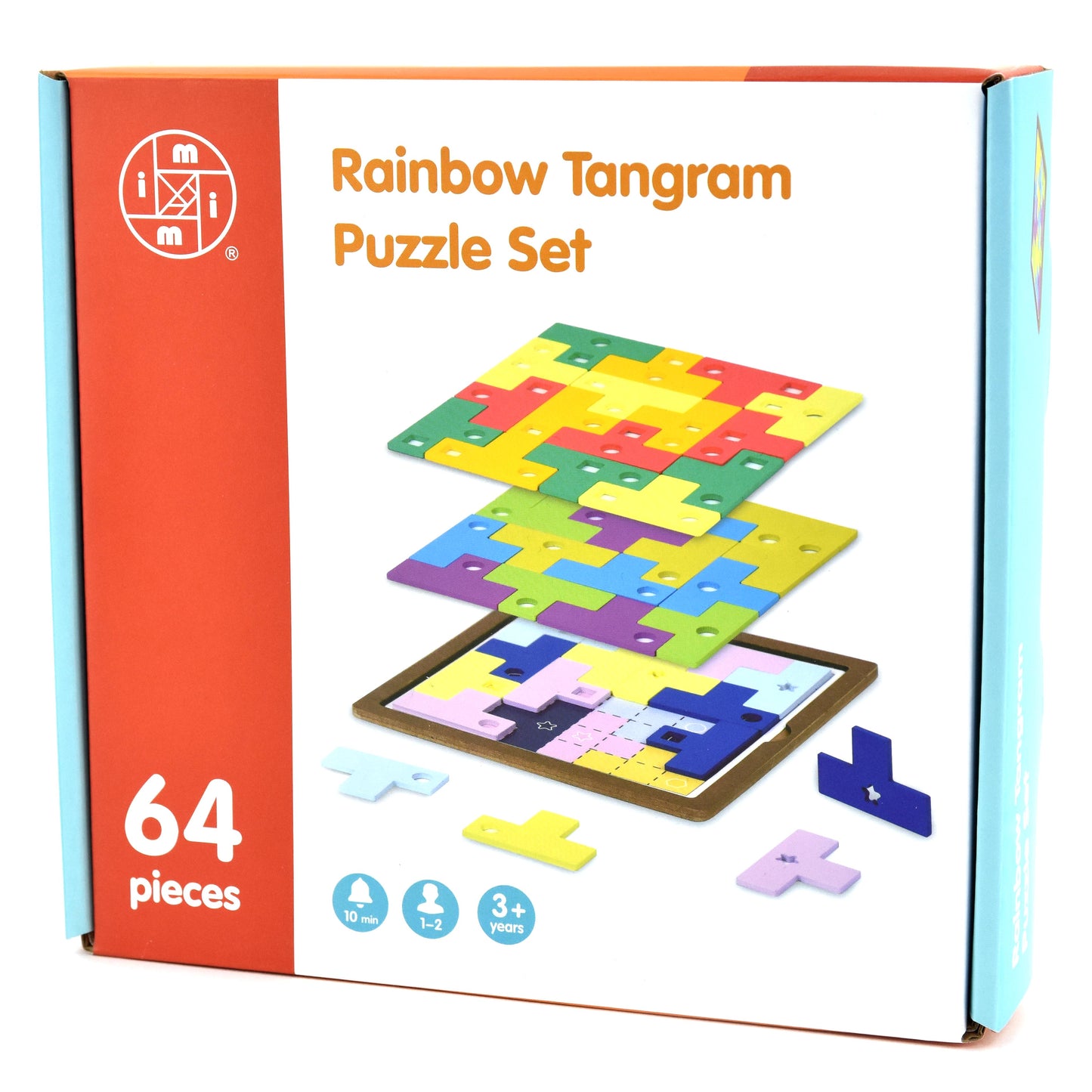 Tangram pussel set regnbåge 64 bitar