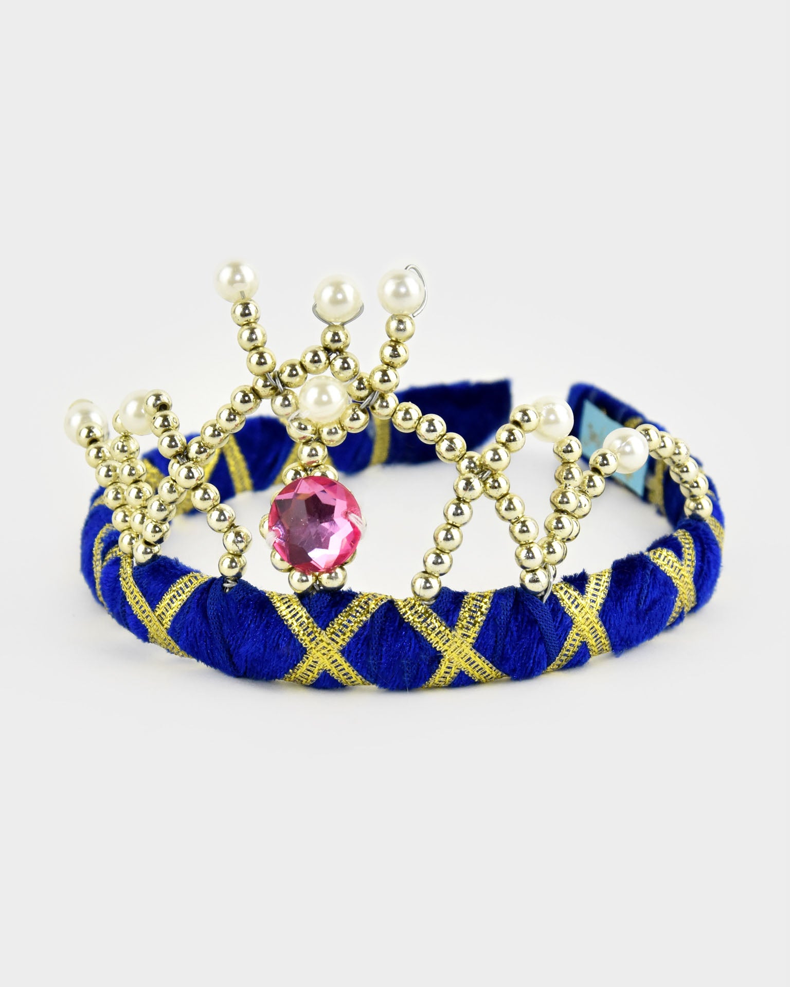 Tiara blå sammet 14cm
