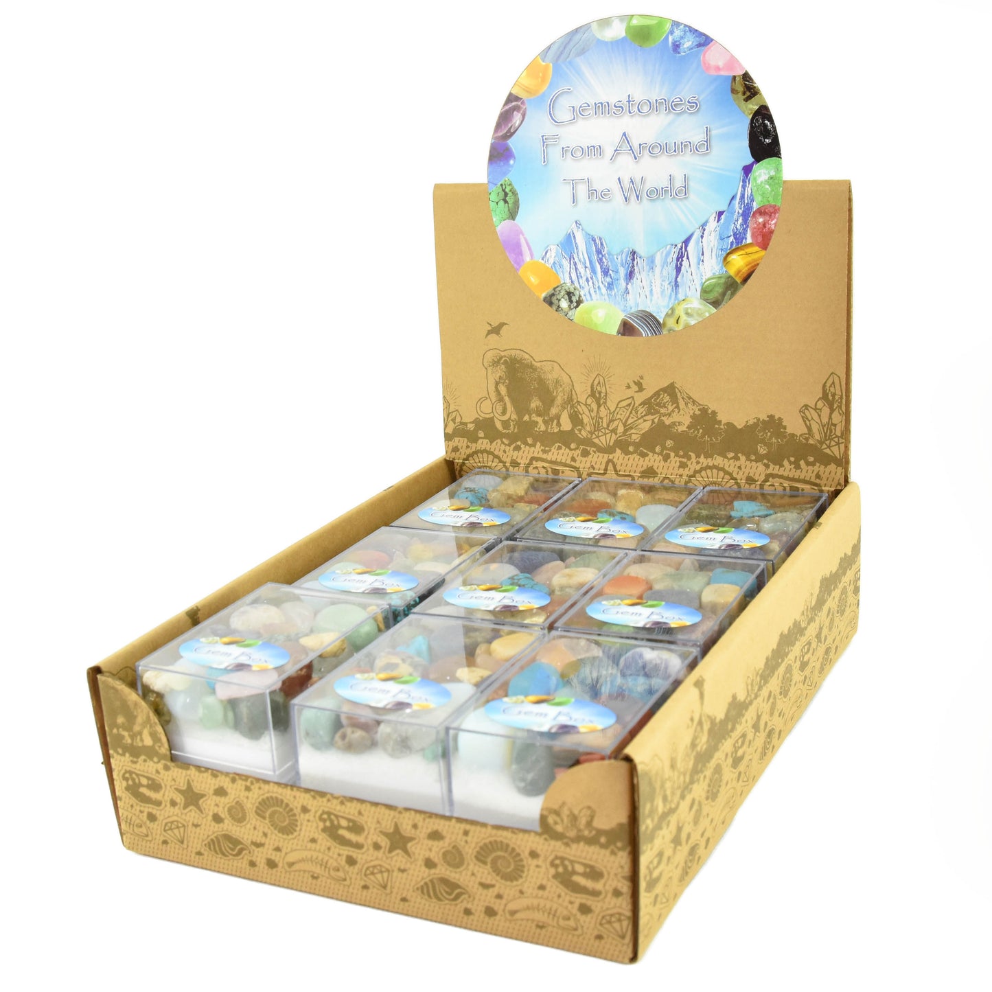 Ädelsten låda 35 st 0,5-3cm