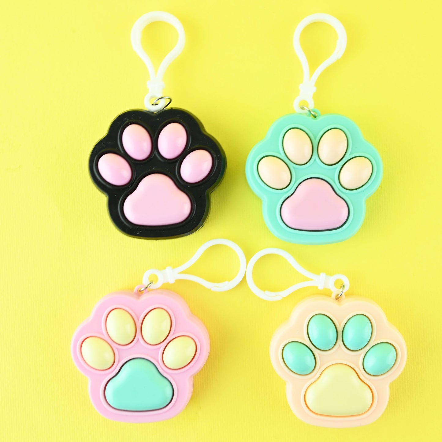 Kattass Nyckelring Pop-It 4-pack – Tassformad Fidget i Pastell
