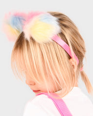 Hårband med pälspompom 18cm