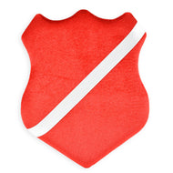 Medaljsköld röd 23,5x19cm