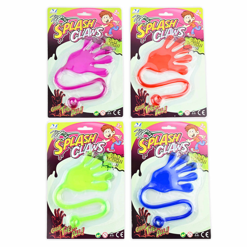 STICKY HAND – klibbiga leksakshänder, ca 36 cm (4-pack)