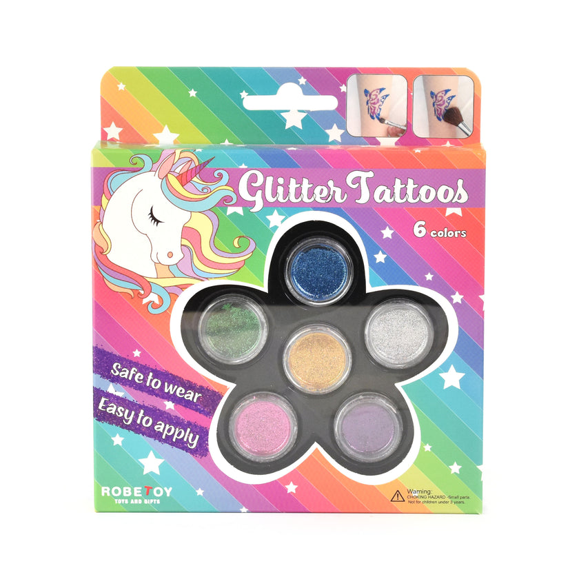 Tatuering glitterkit 6 färger