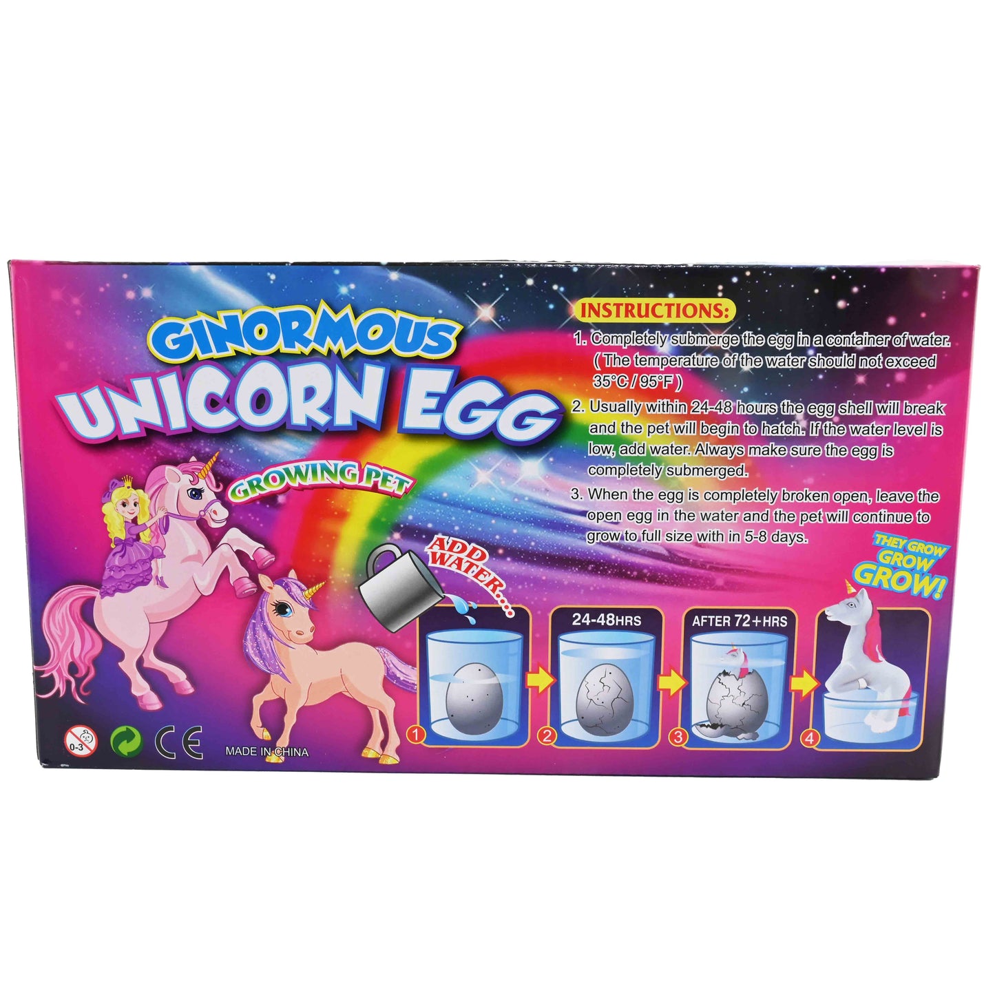 Växande enhörningsägg 11cm