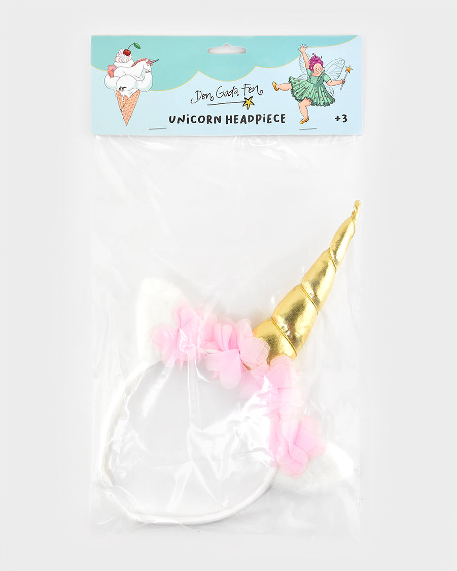 Diadem enhörning med blommor 28cm