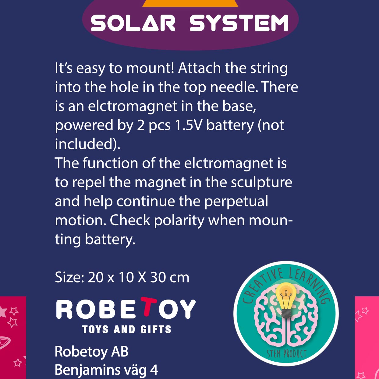 Kinetic mobil solsystem b/o 30cm